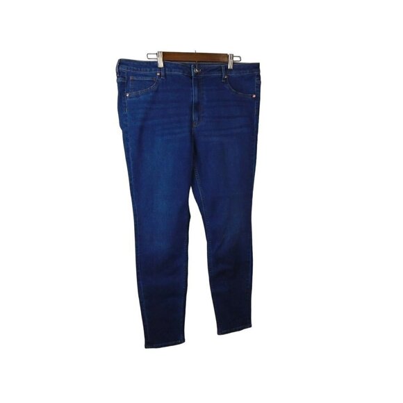H & M Plus Medium Wash Jeans Curvy Jeggings Ultra High Waist Ankle Sz 18 - Picture 1 of 7